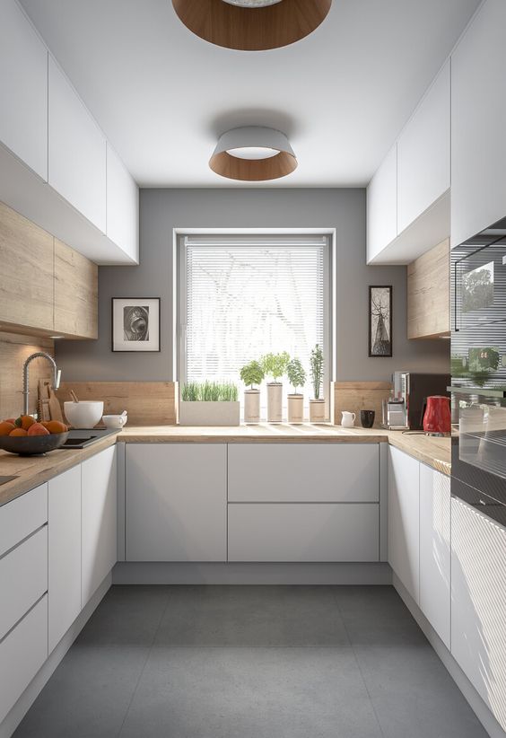 Thiết kế tủ bếp cho nhà nhỏ tận dụng ánh sáng tự nhiên