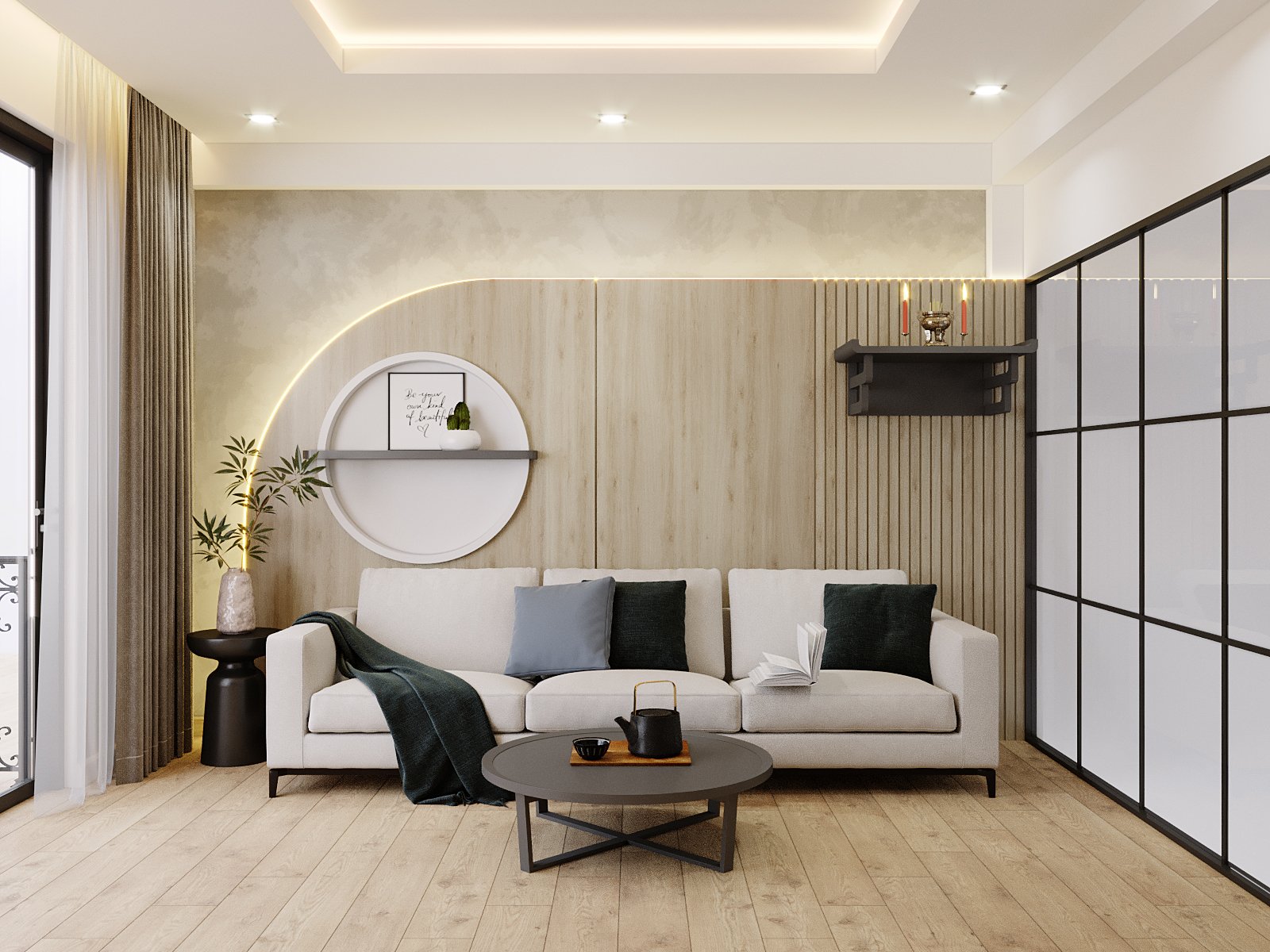 Thiết kế nội thất chung cư phong cách hiện đại cho phòng khách