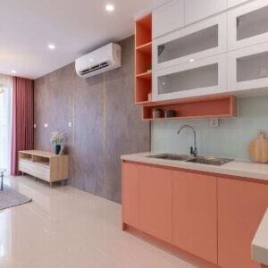 Thiết kế tủ bếp căn hộ Vinhomes 2 phòng ngủ