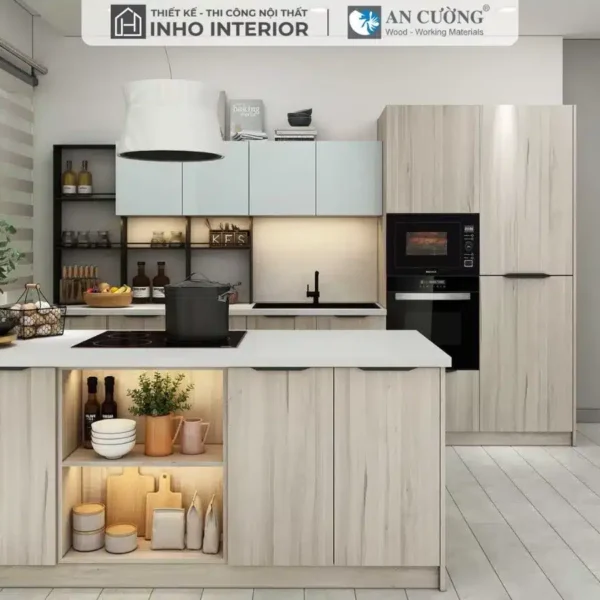 tủ bếp gỗ công nghiệp an cường