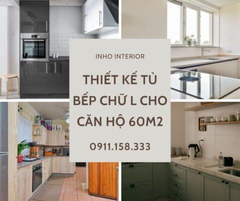 Thiết kế tủ bếp chữ L cho căn hộ 60m2 - 90m2