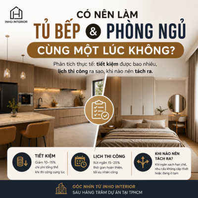 có nên làm tủ bếp và phòng ngủ cùng lúc